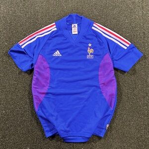 Vintage 2002-2004 France National Home Team Adidas World Cup Jersey